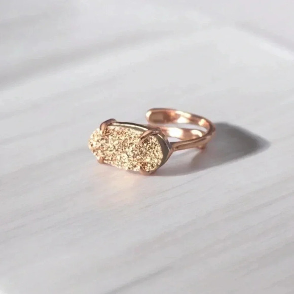 Rose Gold Druzy Agate Ring​​ - Picture 1 of 8
